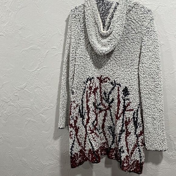 Solitaire boho chunky mid length hooded cardigan size large - Picture 5 of 7